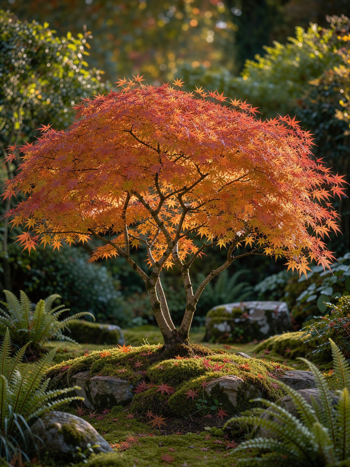 Japanischer Ahorn (Acer palmatum) im Garten