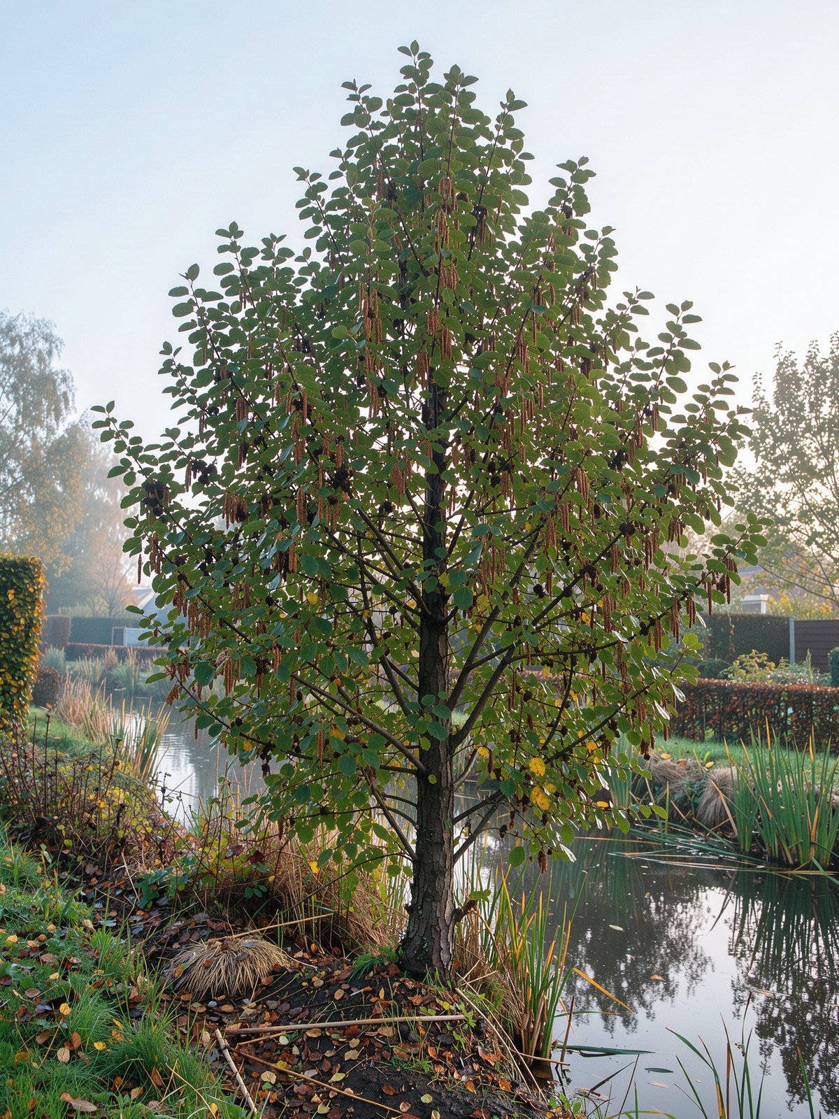 Schwarz-Erle (Alnus glutinosa) im Garten