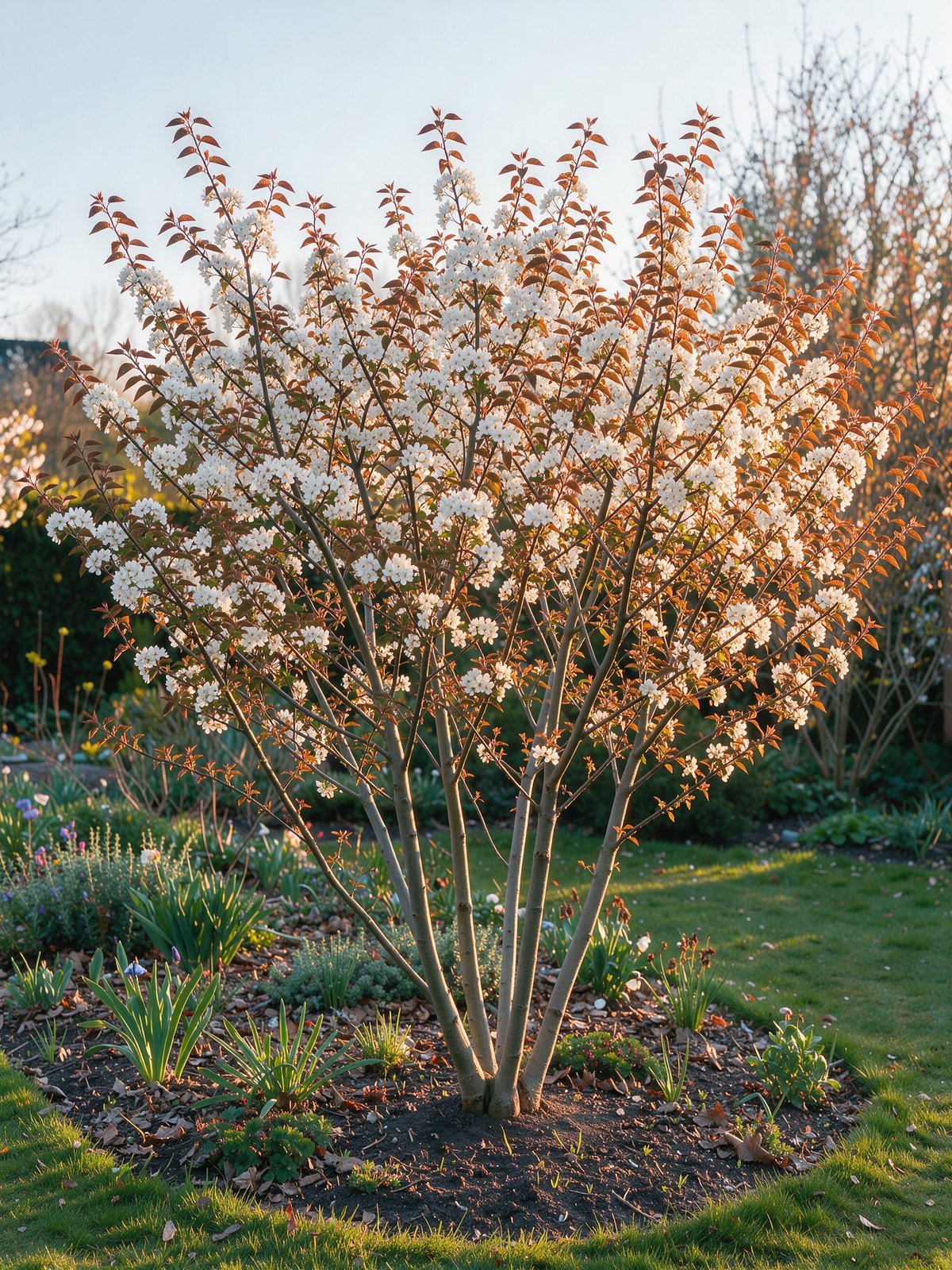 Kupfer-Felsenbirne (Amelanchier lamarckii) im Garten