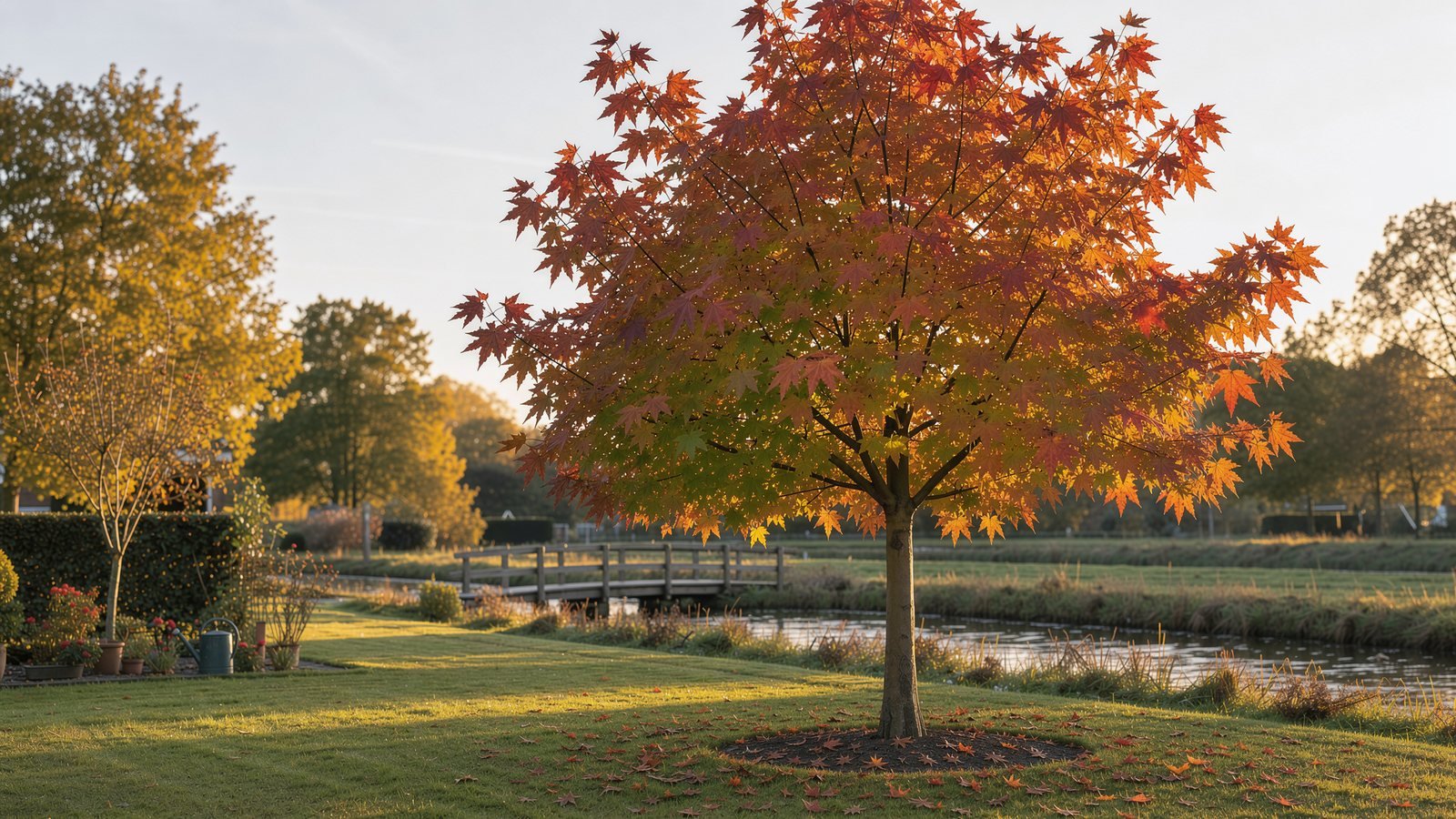 Amberbaum in einem Garten auf Moorboden