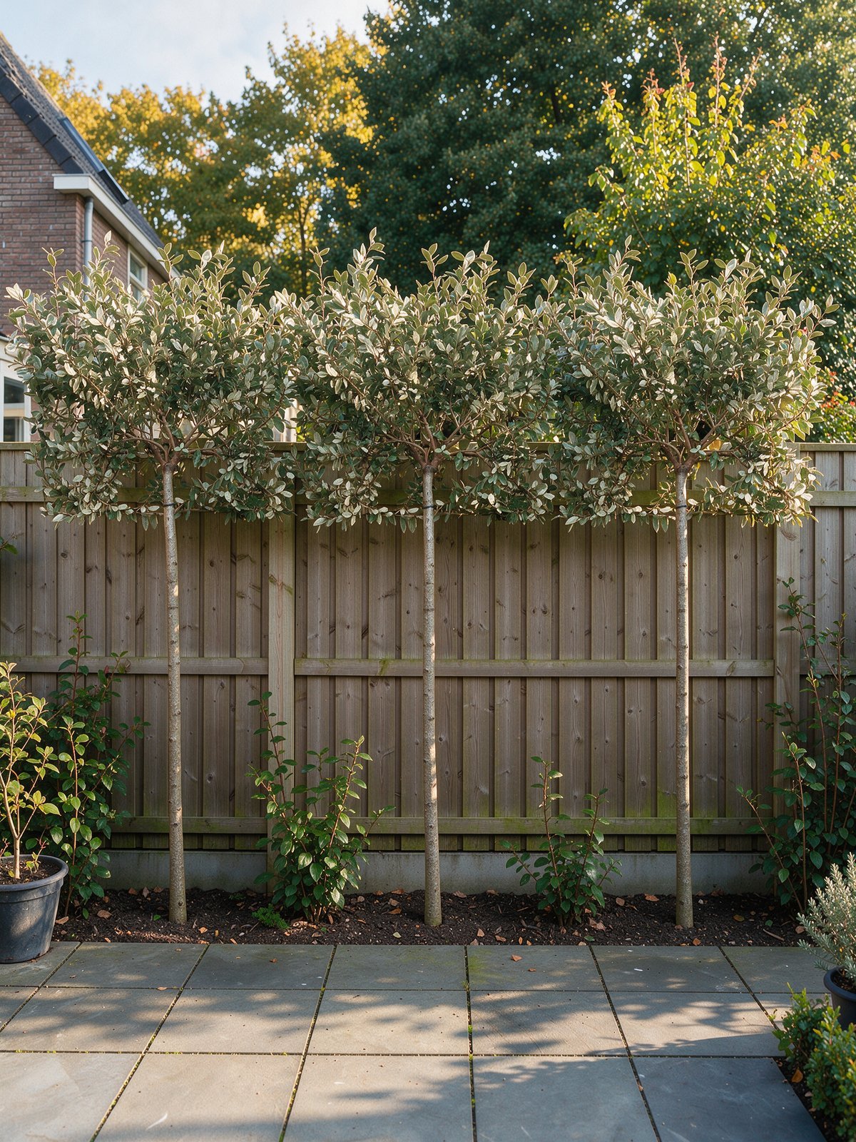 Wintergrüne Ölweide 'Compacta' (Elaeagnus × ebbingei 'Compacta') im Garten