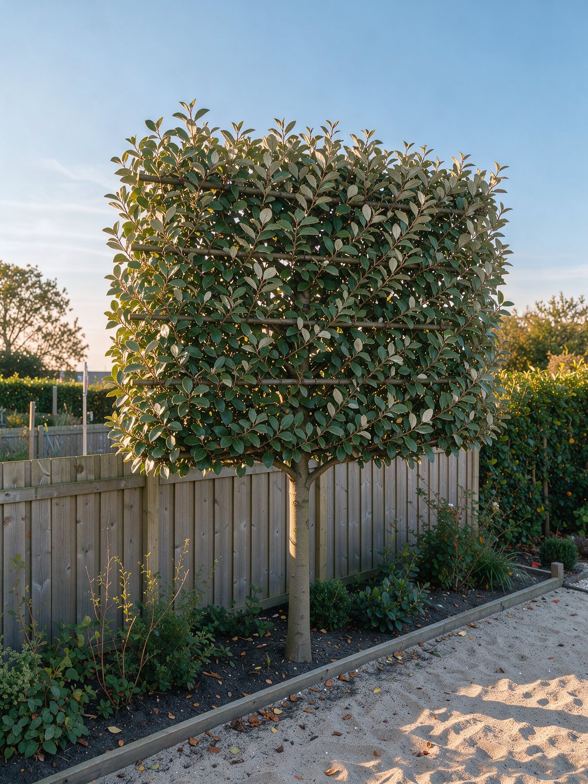 Wintergrüne Ölweide (Elaeagnus × ebbingei) im Garten