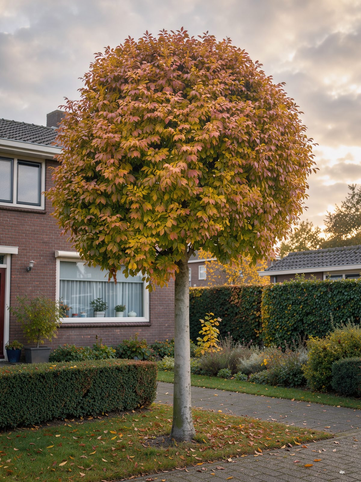 Kugel-Blumenesche (Fraxinus ornus 'Mecsek') im Garten