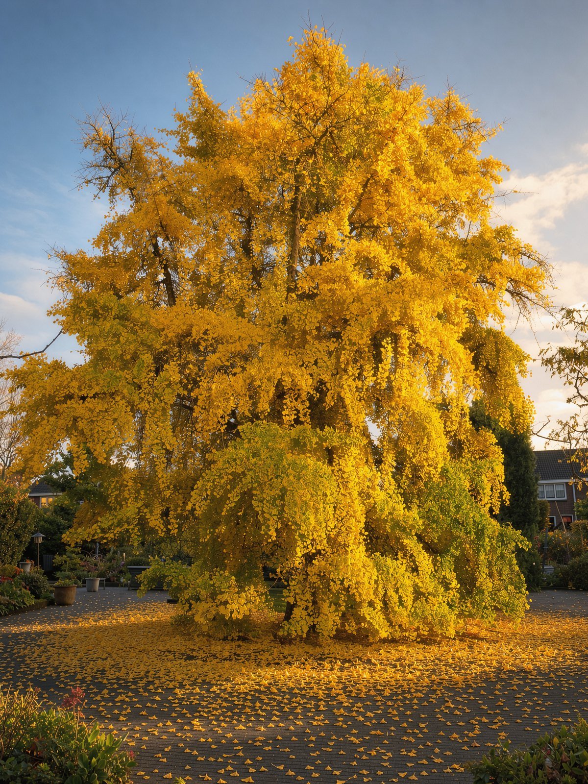 Ginkgobaum (Ginkgo biloba) im Garten