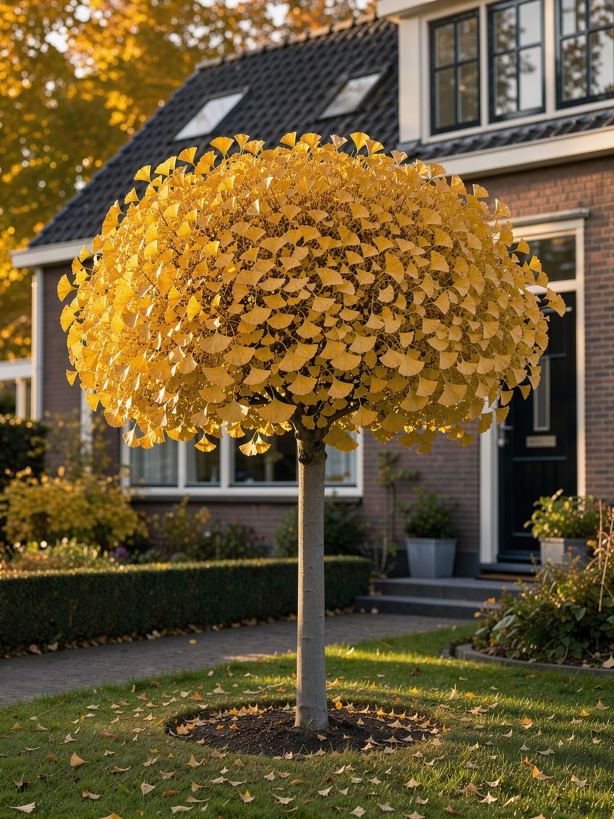 Kugel-Ginkgo 'Mariken' (Ginkgo biloba 'Mariken') im Garten