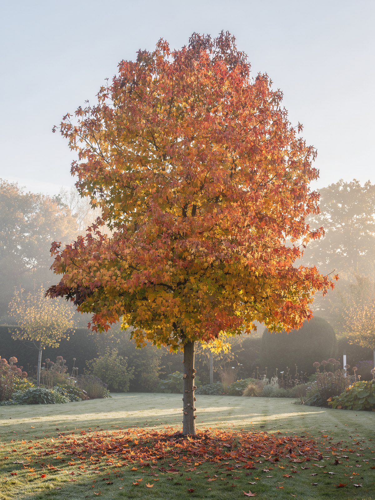 Amberbaum (Liquidambar styraciflua 'Worplesdon') im Garten