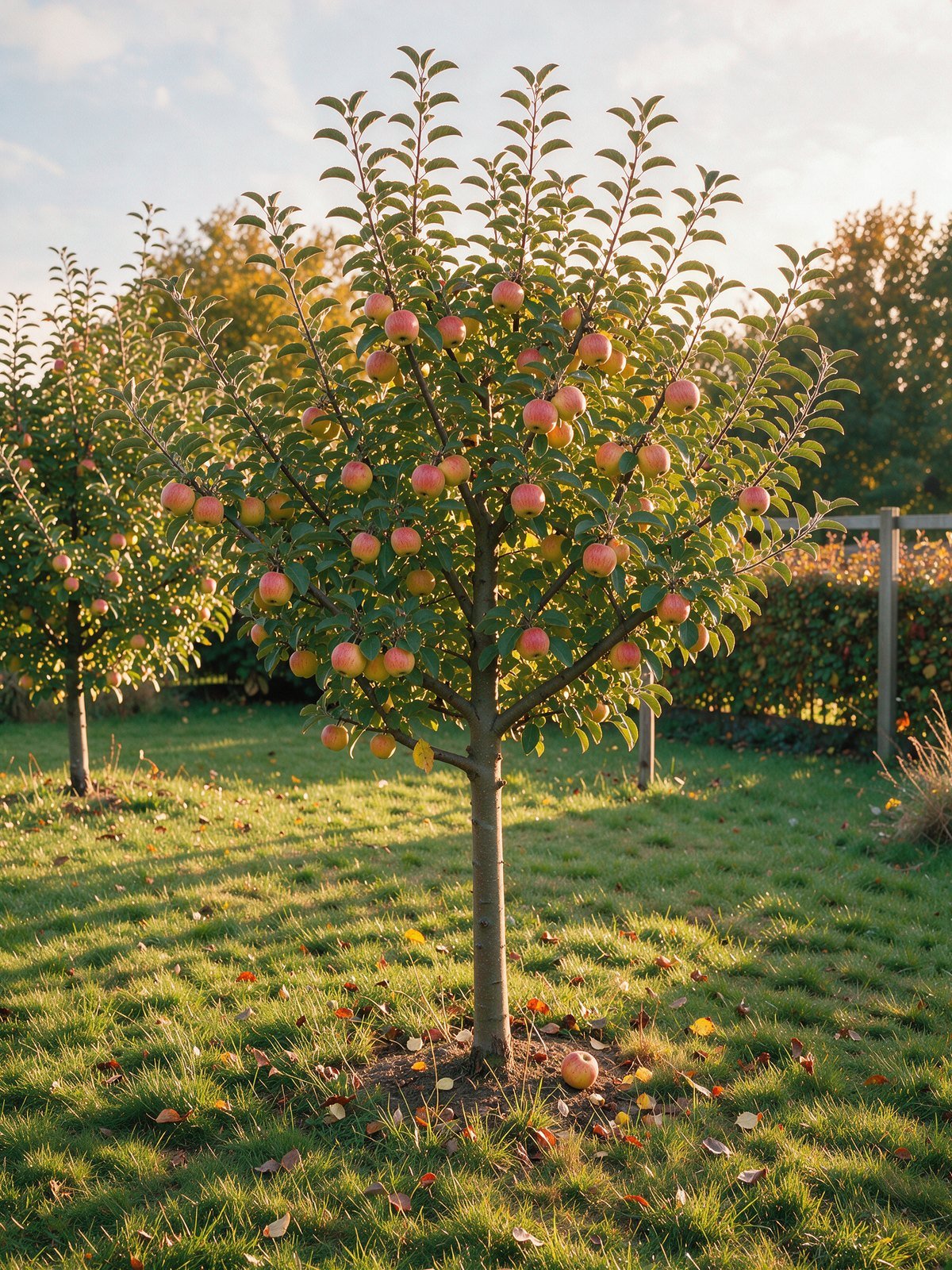 Apfel 'James Grieve' (Malus domestica 'James Grieve') im Garten