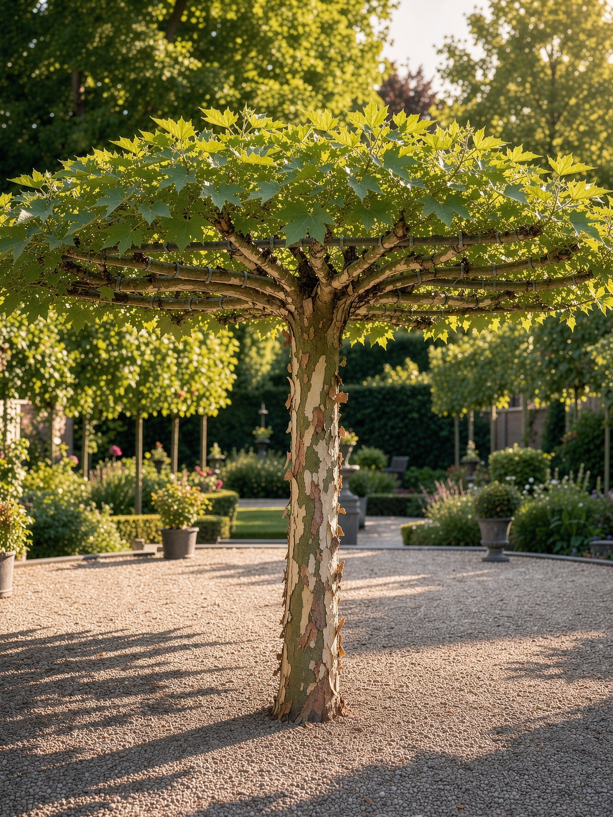 Platane (Platanus × hispanica) im Garten