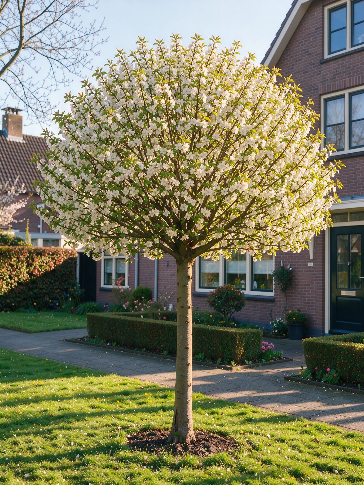 Kugelkirsche (Prunus × eminens 'Umbraculifera') im Garten