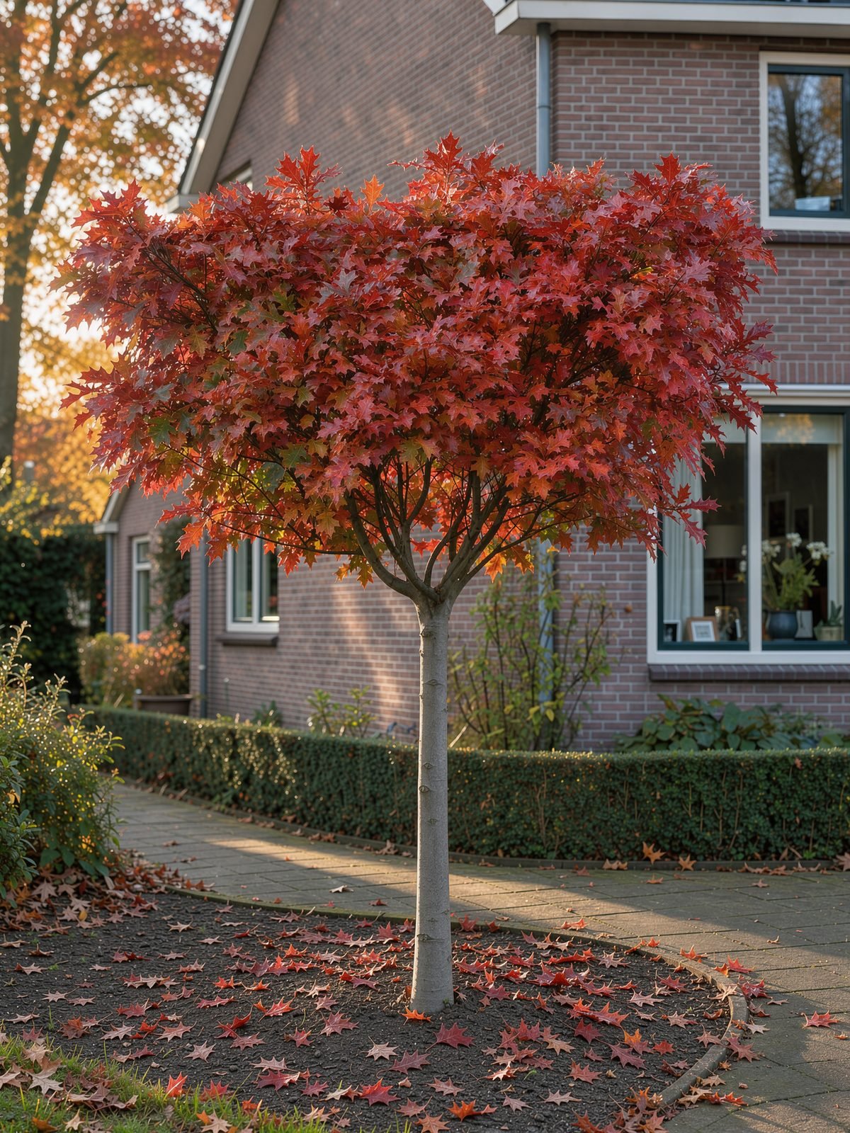 Kugel-Sumpfeiche (Quercus palustris 'Green Dwarf') im Garten
