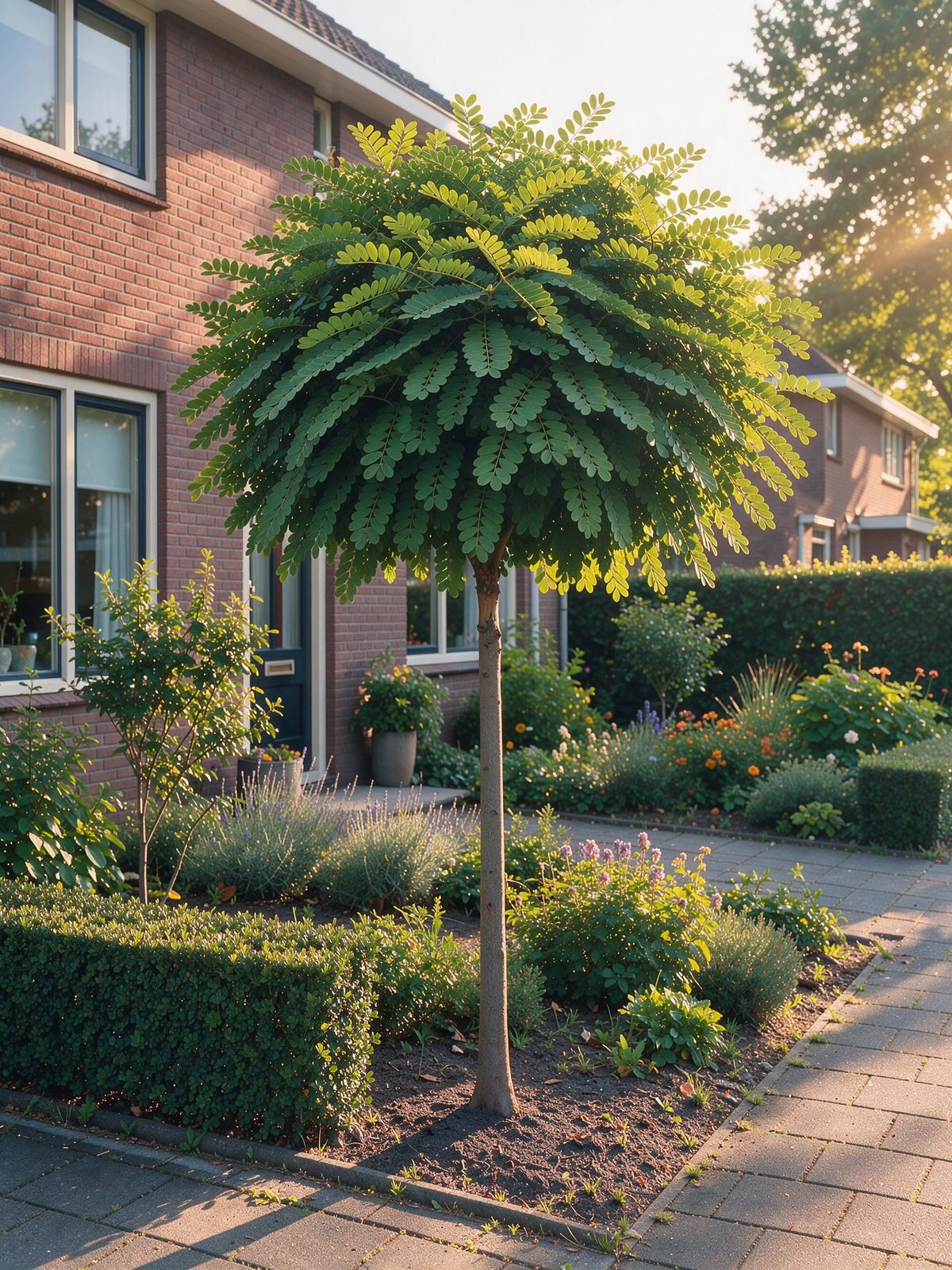 Kugelrobinie (Robinia pseudoacacia 'Umbraculifera') im Garten