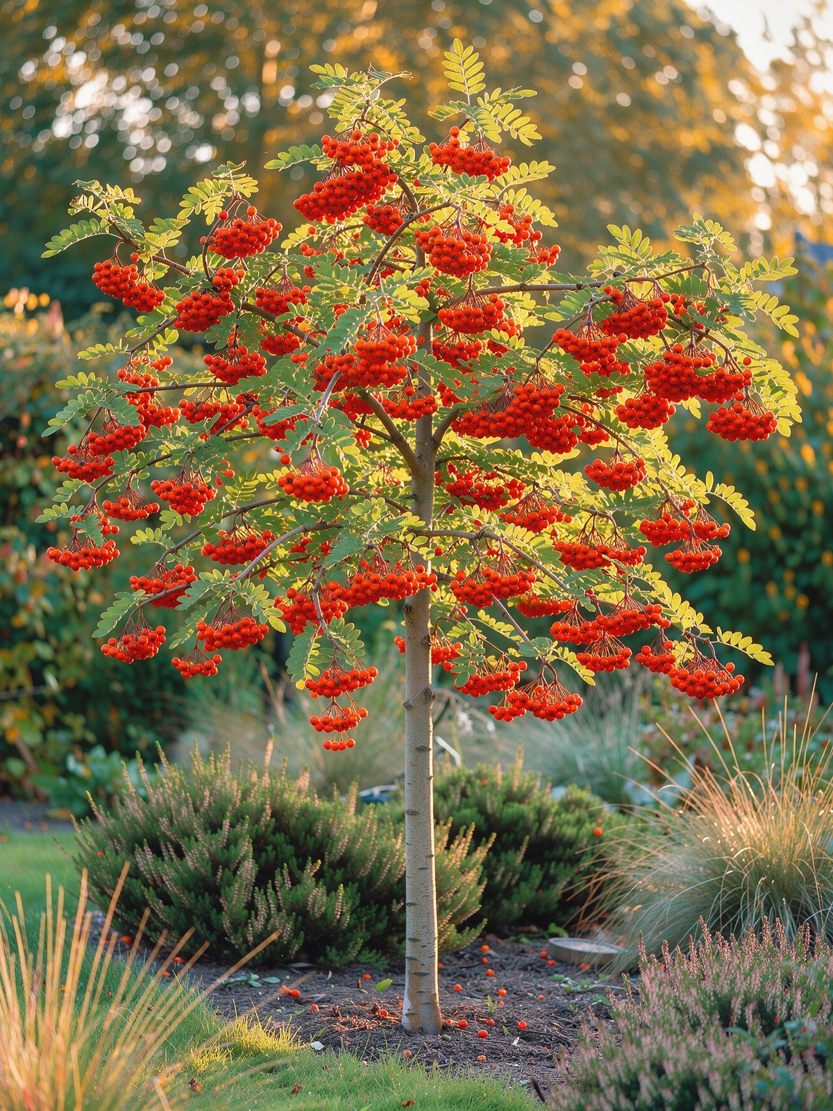 Eberesche (Vogelbeere) (Sorbus aucuparia) im Garten