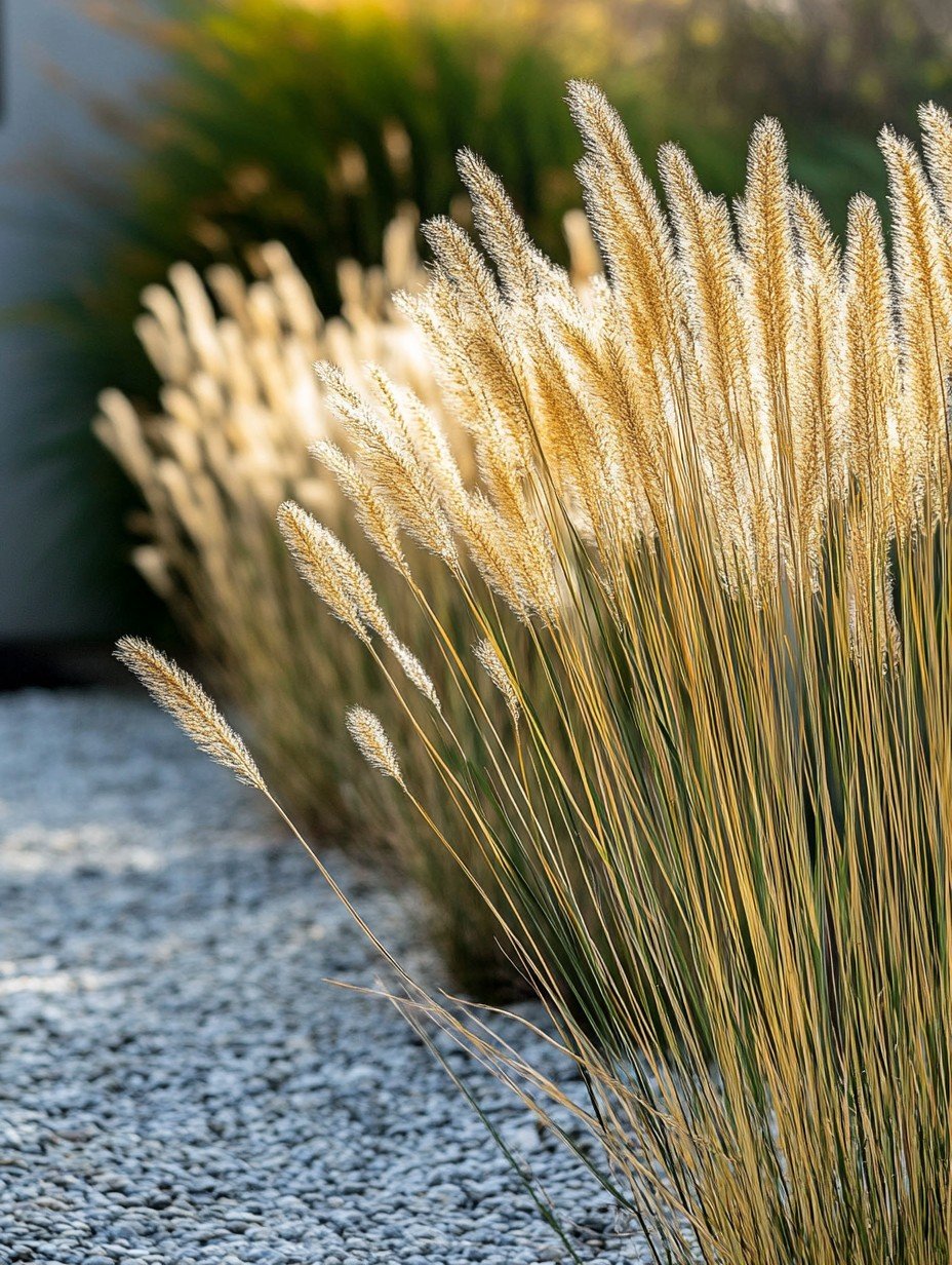 Calamagrostis Karl Foerster — verticaal stijl Ziergras met smalle pluimen