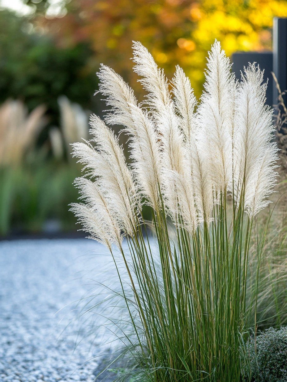 Miscanthus sinensis Gracillimus — sierlijk smal blad met zijdezachte pluimen in nazomerzon