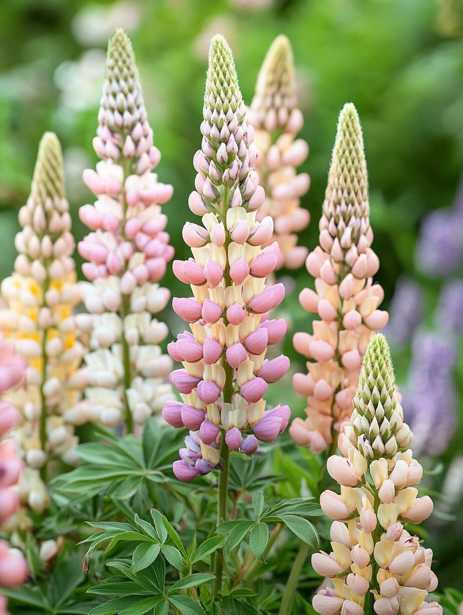 Lupinus Russell-Mix — farbenfrohe Blütentürme in Rot Lila Weiß Rosa